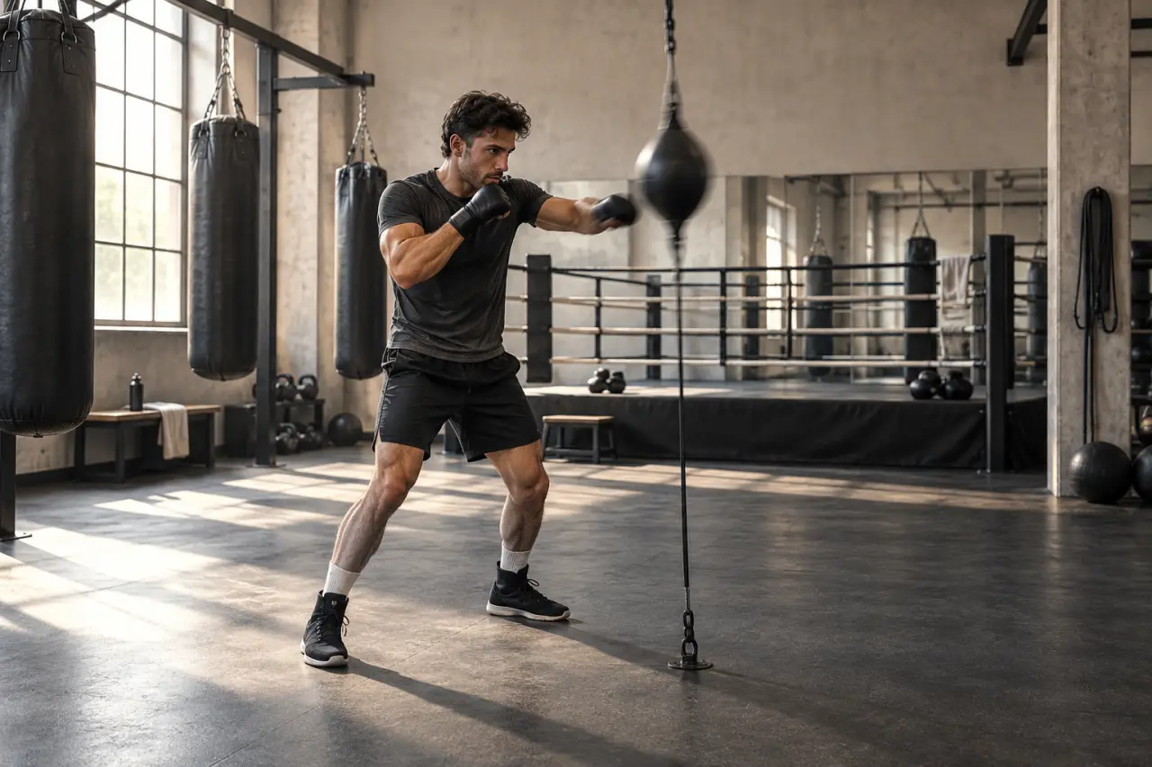 Poire de vitesse en boxe : trouver le rythme sans frapper plus fort