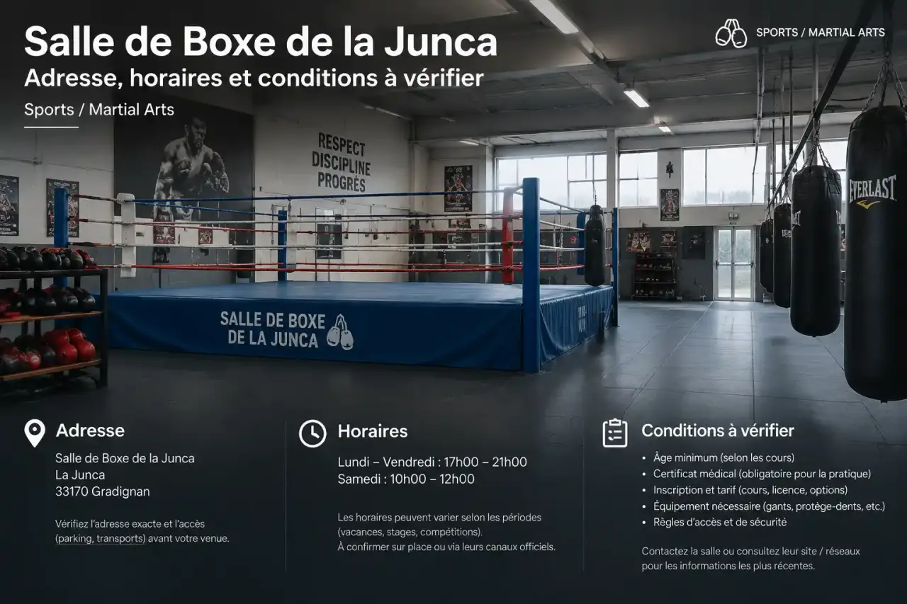 Salle de Boxe de la Junca : adresse, horaires et conditions à vérifier