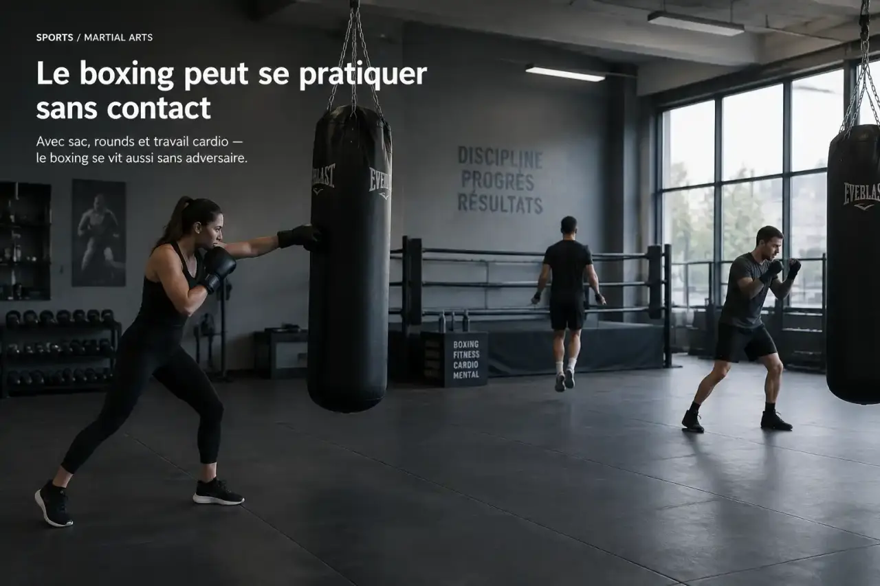 Le boxing peut se pratiquer sans contact, avec sac, rounds et travail cardio